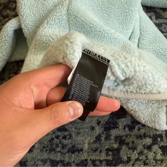 The North Face Kid’s Sherpa Mint Green Fleece Zip-Up Jacket - Picture 9 of 9